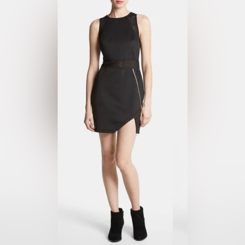 ASTR Women’s Black Body-con Scuba Mesh Dress